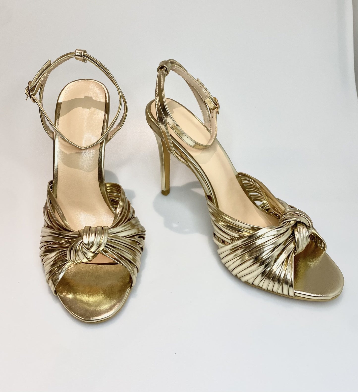 Light Gold PU Slim High Heels