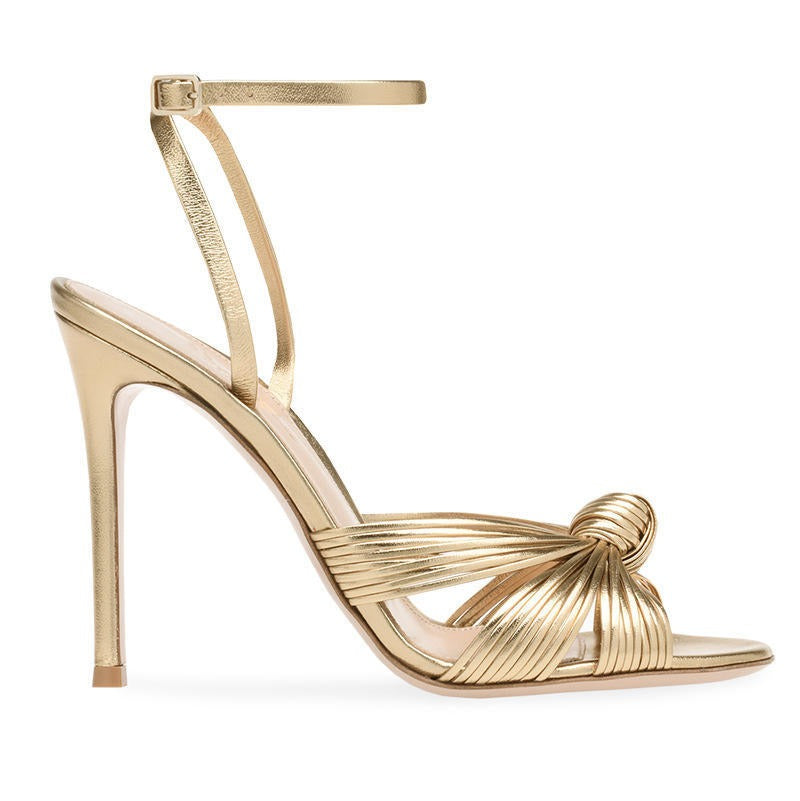 Light Gold PU Slim High Heels