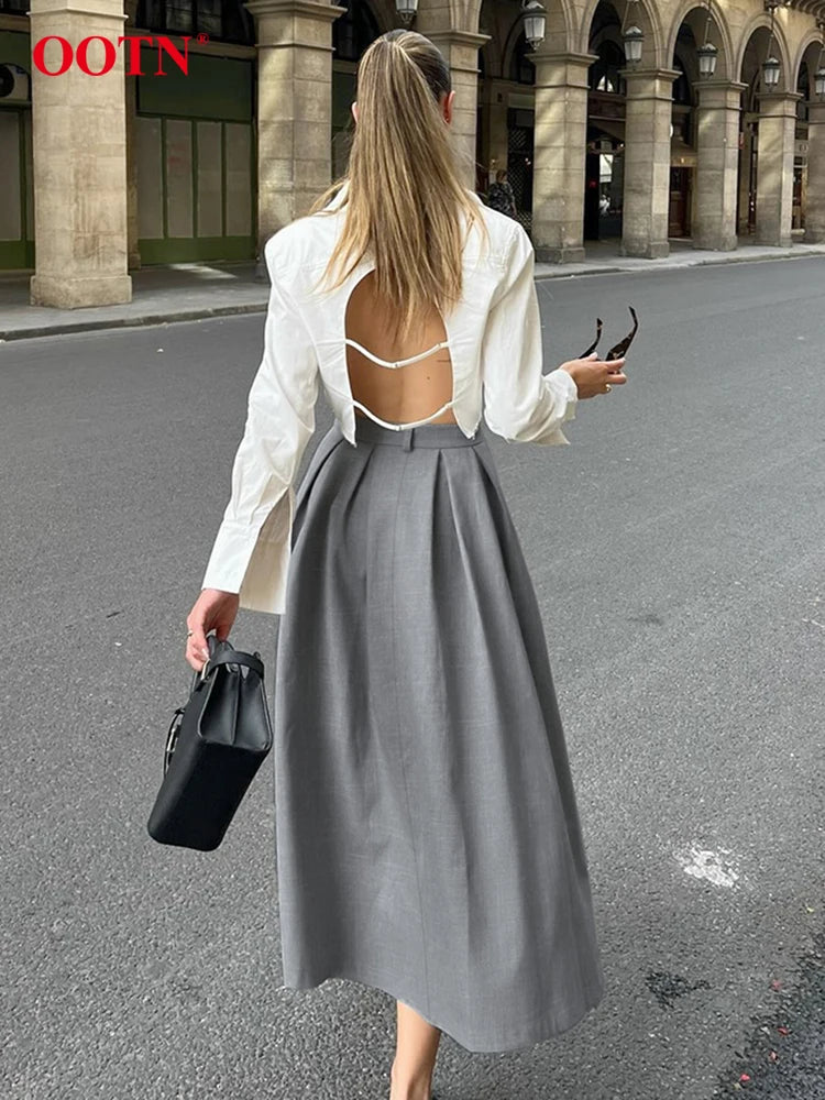 OOTN Elegant Office Lady Long Skirt