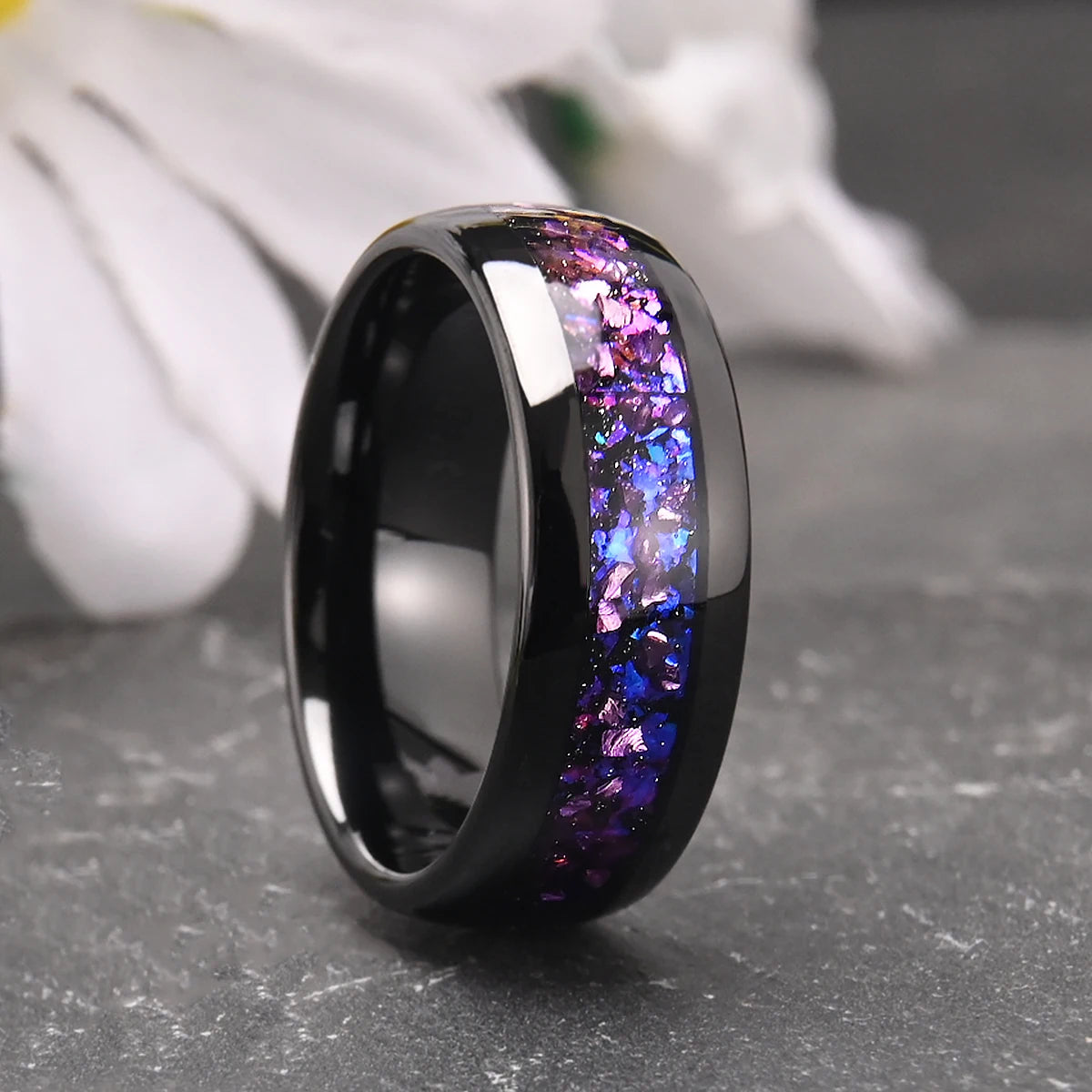 Amethyst Purple Tungsten Ring