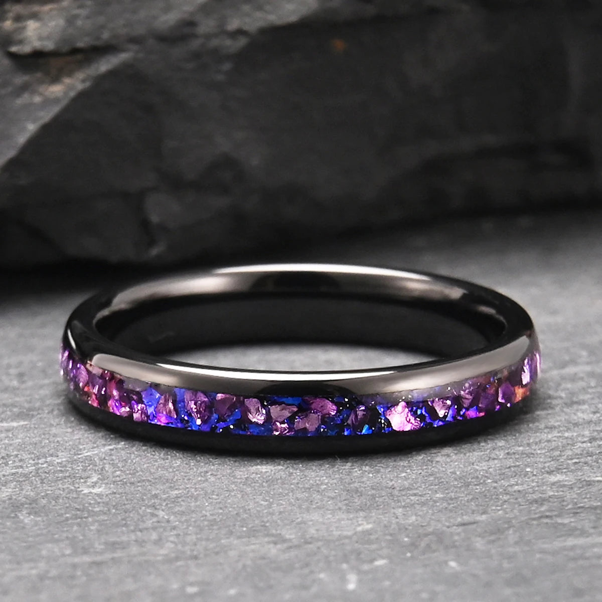 Amethyst Purple Tungsten Ring